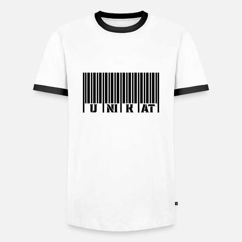 barcode unikat - Männer Kontrast-T-Shirt - Weiß/Schwarz
