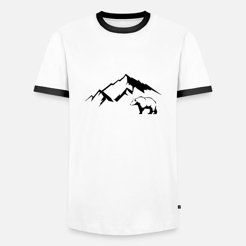 bär berge - Männer Kontrast-T-Shirt - Weiß/Schwarz