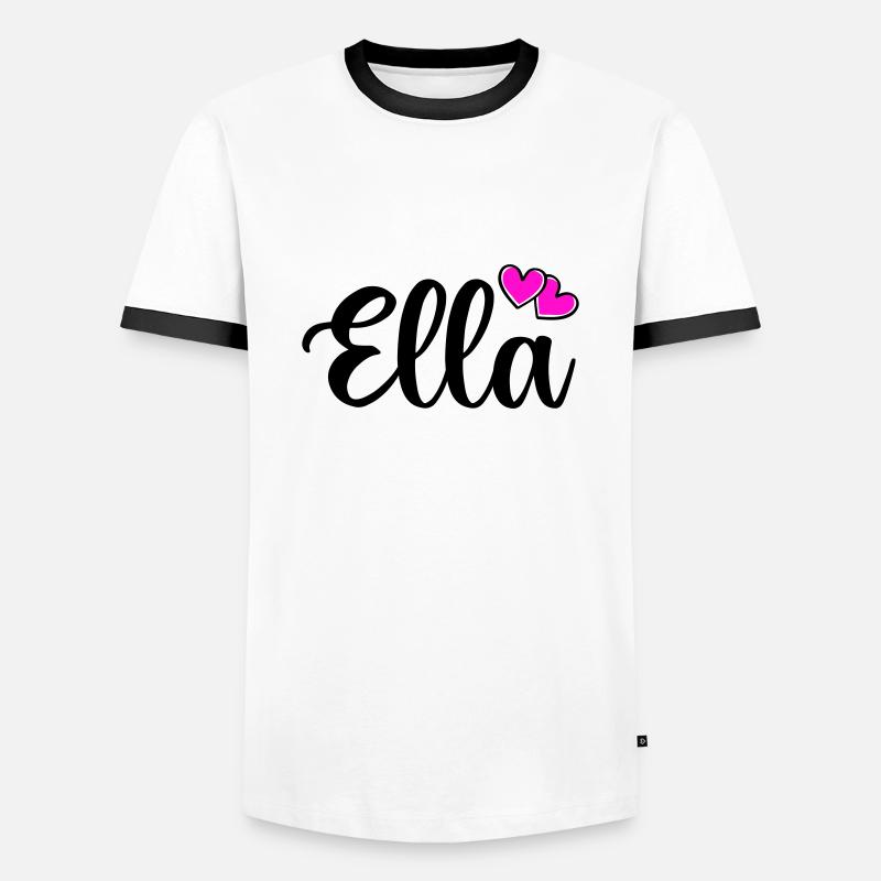 Ella Name - Men's Ringer Shirt - white/black