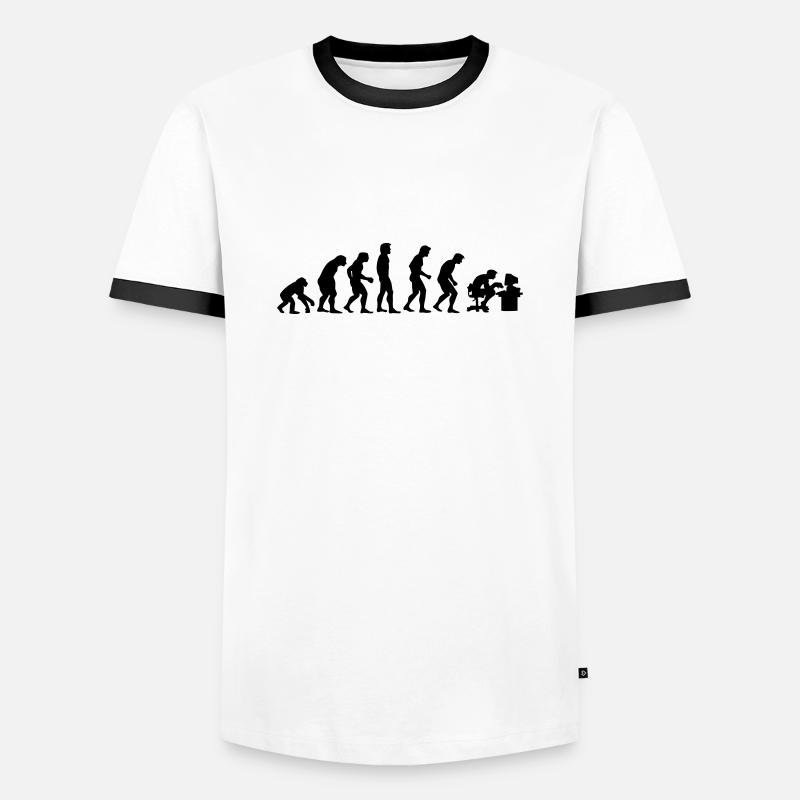 evolution - Men's Ringer Shirt - white/black