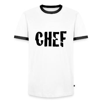 chef - T-shirt contrasté Homme - blanc/noir - Devant - AI Model Female 172 light (172cm) & AI Model Male 178 dark (178cm)