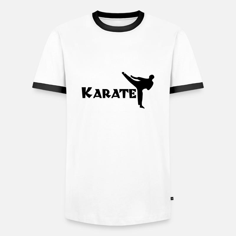 karate - Men's Ringer Shirt - white/black
