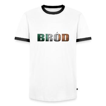BROD IRELAND PRIDE IRELAND PATRICK'S DAY - Men's Ringer Shirt - white/black - Front - AI Model Female 172 light (172cm) & AI Model Male 178 dark (178cm)