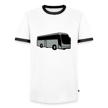 bus autobus bus driver - Men's Ringer Shirt - white/black - Front - AI Model Female 172 light (172cm) & AI Model Male 178 dark (178cm)
