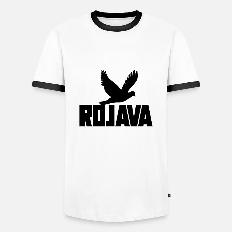 rojava kurdistan - Männer Kontrast-T-Shirt - Weiß/Schwarz