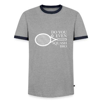 Squash - Männer Kontrast-T-Shirt - Grau/Navy  - Vorne - AI Model Female 172 light (172cm) & AI Model Male 178 light (178cm)