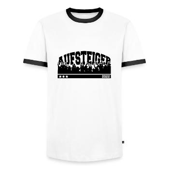 Aufsteiger 2022 Aufstieg Fußball Handball - Männer Kontrast-T-Shirt - Weiß/Schwarz - Vorne - AI Model Female 172 light (172cm) & AI Model Male 178 dark (178cm)