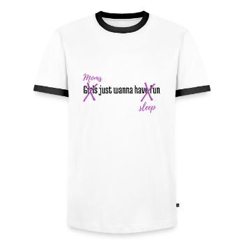 Les mamans veulent juste dormir - T-shirt contrasté Homme - blanc/noir - Devant - AI Model Female 172 light (172cm) & AI Model Male 178 dark (178cm)