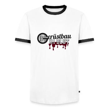GERÜSTBAU im Blut 2 - Männer Kontrast-T-Shirt - Weiß/Schwarz - Vorne - AI Model Female 172 light (172cm) & AI Model Male 178 dark (178cm)