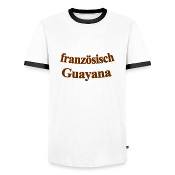 französisch Guayana - Männer Kontrast-T-Shirt - Weiß/Schwarz - Vorne - AI Model Female 172 light (172cm) & AI Model Male 178 dark (178cm)