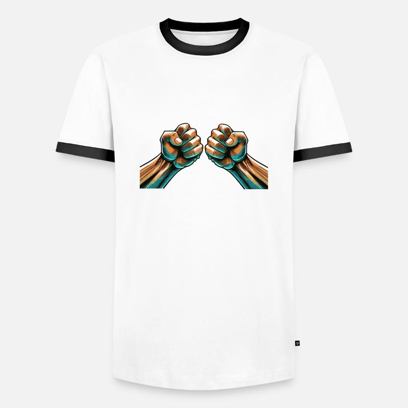 Faust - Männer Kontrast-T-Shirt - Weiß/Schwarz