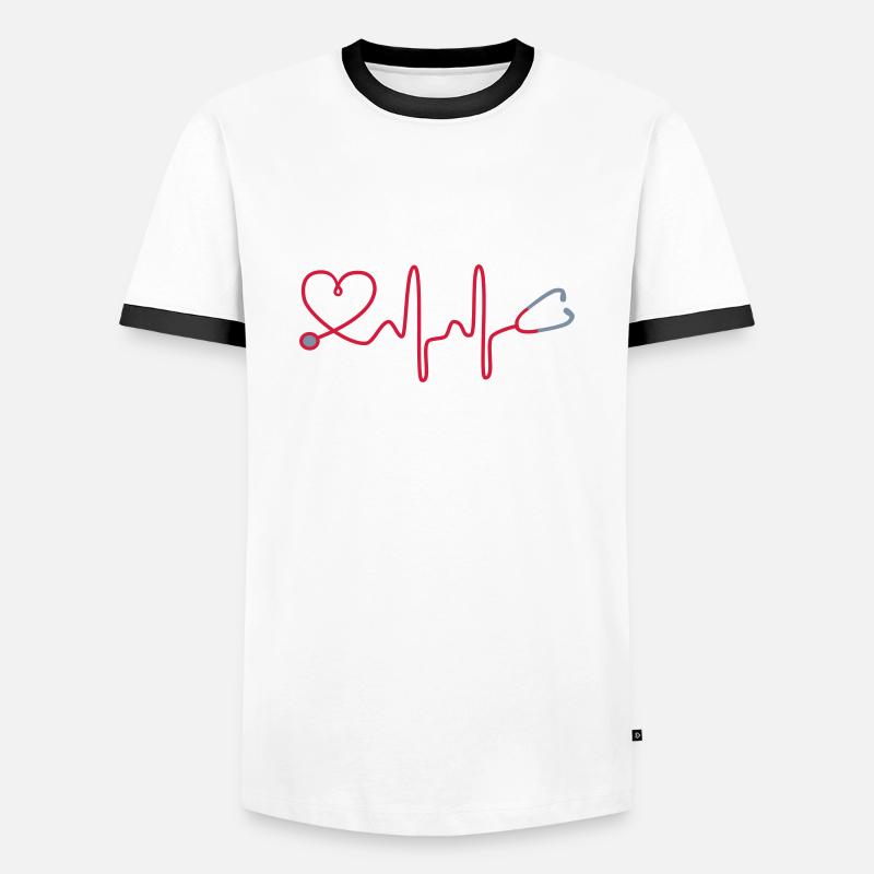 Krankenschwester - Männer Kontrast-T-Shirt - Weiß/Schwarz
