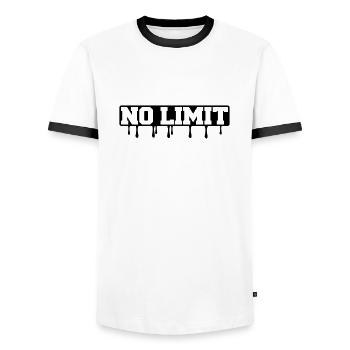 no_limit1 - T-shirt contrasté Homme - blanc/noir - Devant - AI Model Female 172 light (172cm) & AI Model Male 178 dark (178cm)