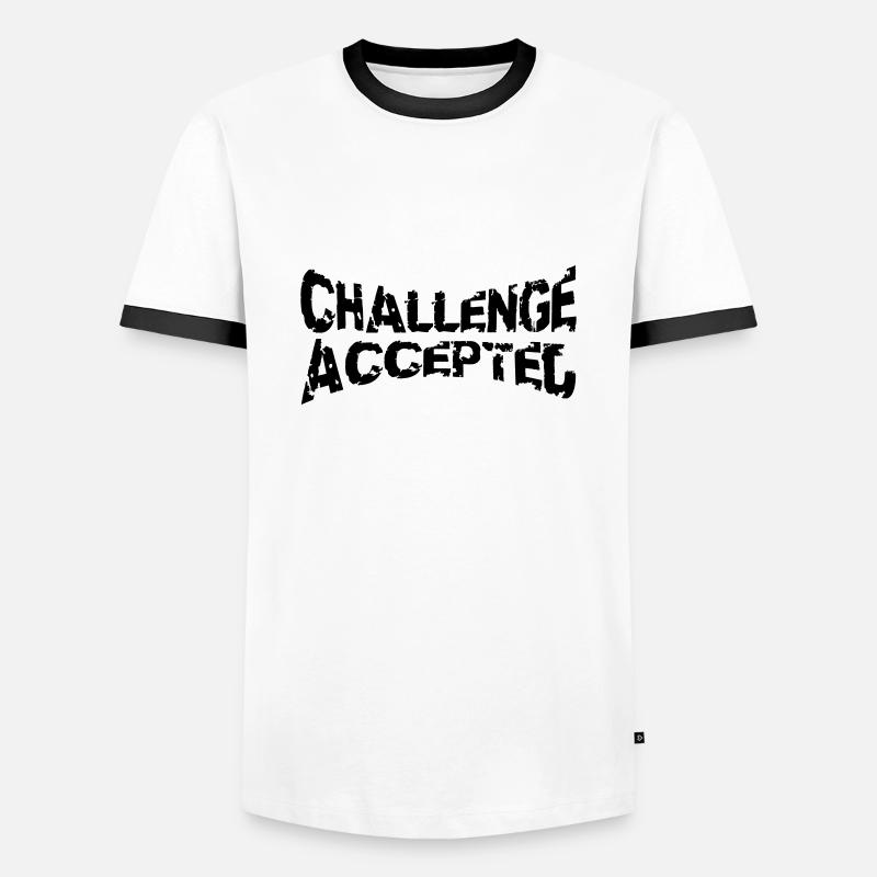 Cooler Stempel Challenge Accepted - Männer Kontrast-T-Shirt - Weiß/Schwarz