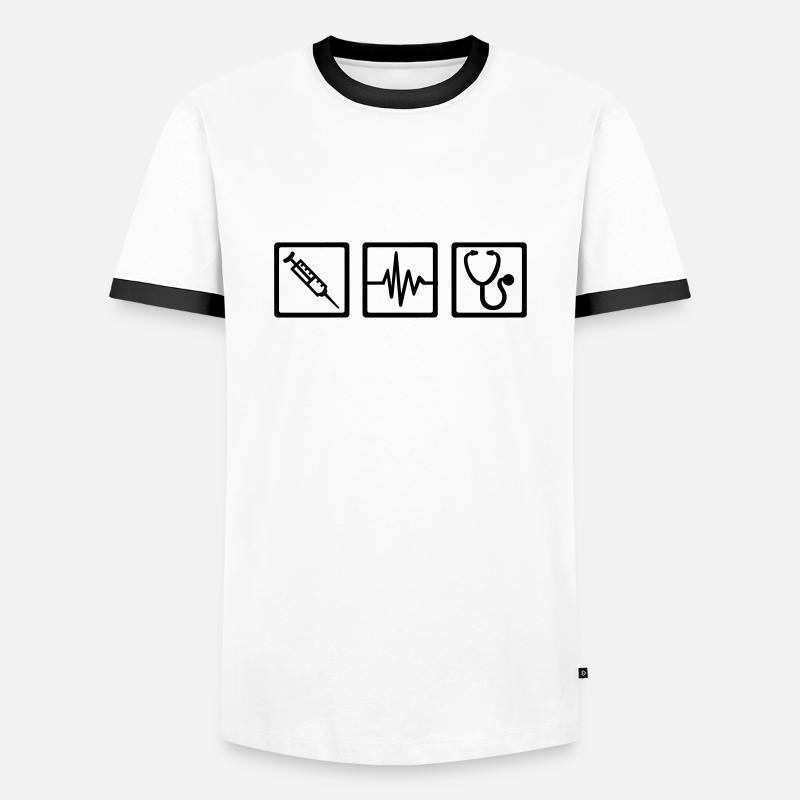 Arzt - Männer Kontrast-T-Shirt - Weiß/Schwarz