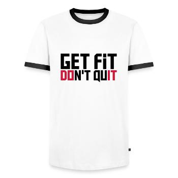 do it get fit dont quit logo design cool trainiere - Männer Kontrast-T-Shirt - Weiß/Schwarz - Vorne - AI Model Female 172 light (172cm) & AI Model Male 178 dark (178cm)