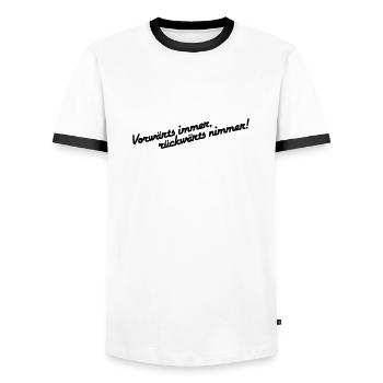 Vorwärts immer rückwärts nimmer alleinstehend - Männer Kontrast-T-Shirt - Weiß/Schwarz - Vorne - AI Model Female 172 light (172cm) & AI Model Male 178 dark (178cm)