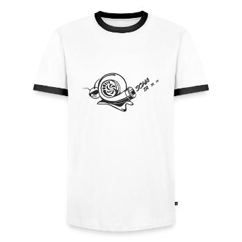 Turbo screw - Men's Ringer Shirt - white/black - Front - AI Model Female 172 light (172cm) & AI Model Male 178 dark (178cm)