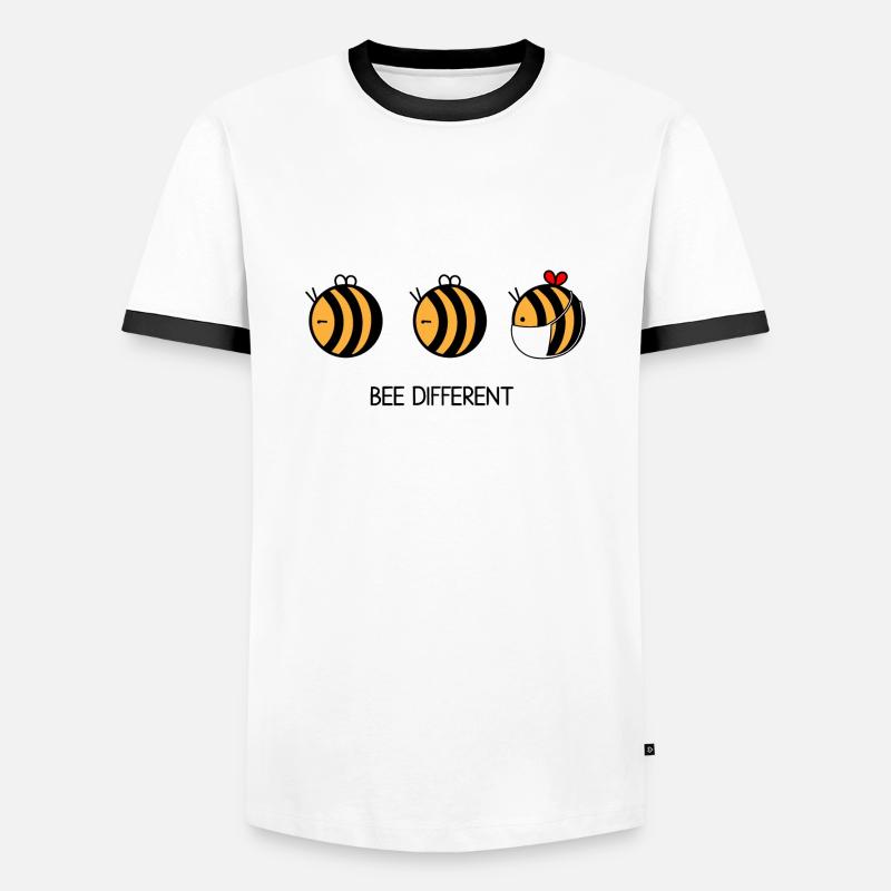 Bee Different geschenkidee Honig Spruch - Männer Kontrast-T-Shirt - Weiß/Schwarz