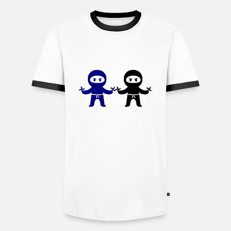 ninjas - Männer Kontrast-T-Shirt - Weiß/Schwarz