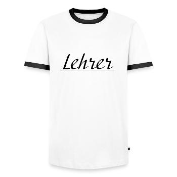 Lehrer Tshirt - Männer Kontrast-T-Shirt - Weiß/Schwarz - Vorne - AI Model Female 172 light (172cm) & AI Model Male 178 dark (178cm)