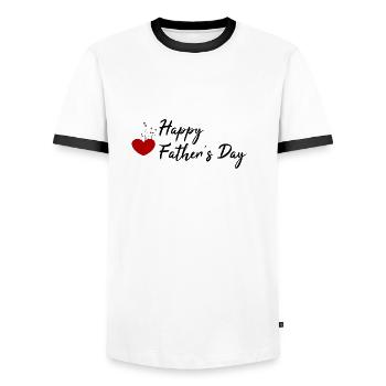 Bonne fête des pères pour les cadeaux - T-shirt contrasté Homme - blanc/noir - Devant - AI Model Female 172 light (172cm) & AI Model Male 178 dark (178cm)