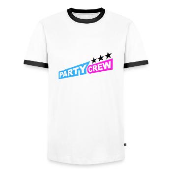 Party Crew Fun Stars Celebrate Team Friends Member - T-shirt contrasté Homme - blanc/noir - Devant - AI Model Female 172 light (172cm) & AI Model Male 178 dark (178cm)