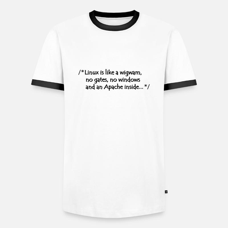 Linux is like a wigwam - Männer Kontrast-T-Shirt - Weiß/Schwarz