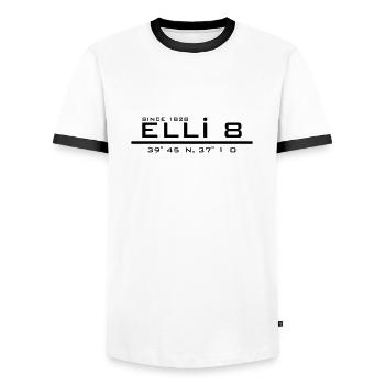 SIVAS - Männer Kontrast-T-Shirt - Weiß/Schwarz - Vorne - AI Model Female 172 light (172cm) & AI Model Male 178 dark (178cm)