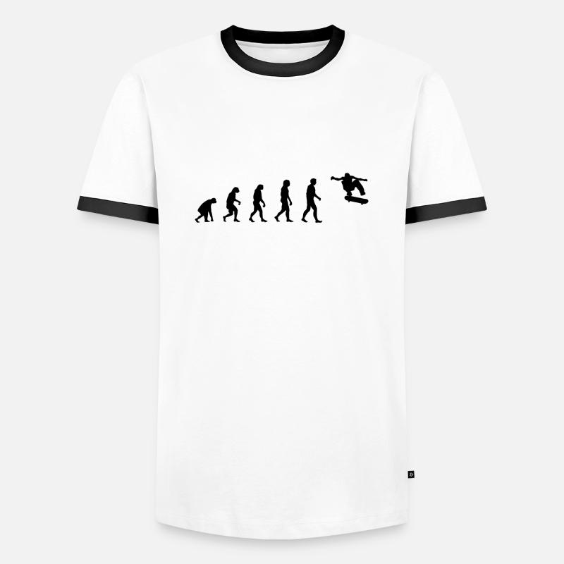 Evolution Skate - Männer Kontrast-T-Shirt - Weiß/Schwarz