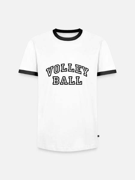 Volleyball Collegestyle - Männer Kontrast-T-Shirt - Weiß/Schwarz