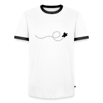 schmetterling - T-shirt contrasté Homme - blanc/noir - Devant - AI Model Female 172 light (172cm) & AI Model Male 178 dark (178cm)