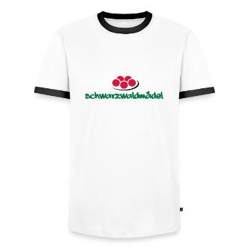 Schwarzwald-Mädel - Männer Kontrast-T-Shirt - Weiß/Schwarz - Vorne - AI Model Female 172 light (172cm) & AI Model Male 178 dark (178cm)