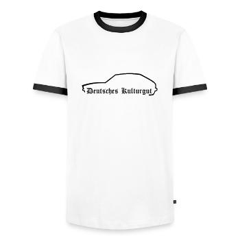 Kadett C City - Männer Kontrast-T-Shirt - Weiß/Schwarz - Vorne - AI Model Female 172 light (172cm) & AI Model Male 178 dark (178cm)