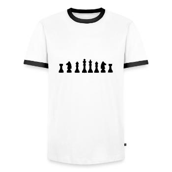 Chess - Men's Ringer Shirt - white/black - Front - AI Model Female 172 light (172cm) & AI Model Male 178 dark (178cm)