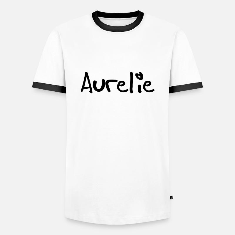 aurelie - Männer Kontrast-T-Shirt - Weiß/Schwarz