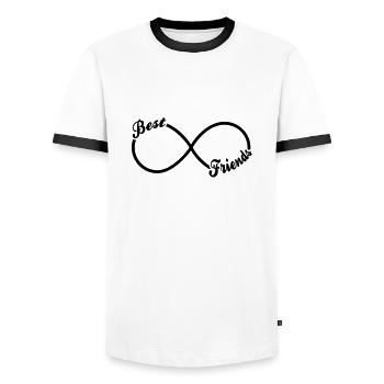 Best Friends Forever - Männer Kontrast-T-Shirt - Weiß/Schwarz - Vorne - AI Model Female 172 light (172cm) & AI Model Male 178 dark (178cm)