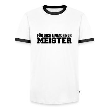 meister - Männer Kontrast-T-Shirt - Weiß/Schwarz - Vorne - AI Model Female 172 light (172cm) & AI Model Male 178 dark (178cm)