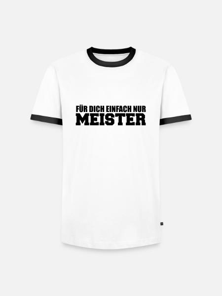 meister - Männer Kontrast-T-Shirt - Weiß/Schwarz