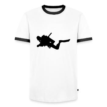 Taucher Tauchen - Männer Kontrast-T-Shirt - Weiß/Schwarz - Vorne - AI Model Female 172 light (172cm) & AI Model Male 178 dark (178cm)