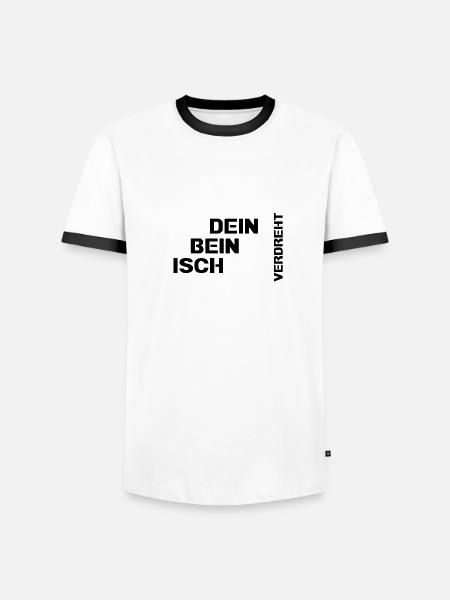 Dein Bein isch verdreht - Männer Kontrast-T-Shirt - Weiß/Schwarz
