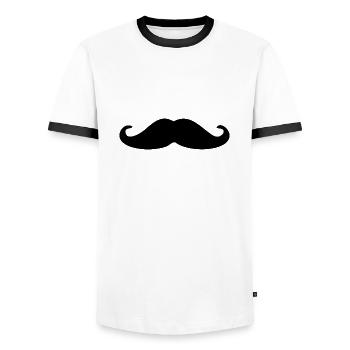 Schnurrbart - Männer Kontrast-T-Shirt - Weiß/Schwarz - Vorne - AI Model Female 172 light (172cm) & AI Model Male 178 dark (178cm)