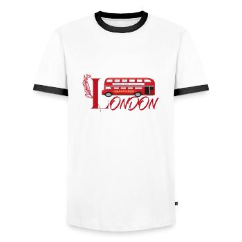 London - Männer Kontrast-T-Shirt - Weiß/Schwarz - Vorne - AI Model Female 172 light (172cm) & AI Model Male 178 dark (178cm)