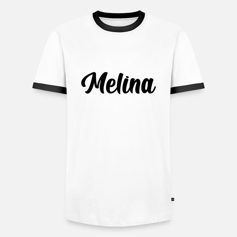 Melina - Männer Kontrast-T-Shirt - Weiß/Schwarz
