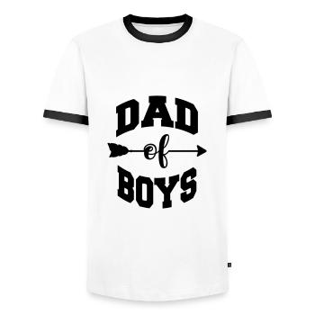 Dad of boys Father Son Sons Gift Idea Father's Day - Men's Ringer Shirt - white/black - Front - AI Model Female 172 light (172cm) & AI Model Male 178 dark (178cm)
