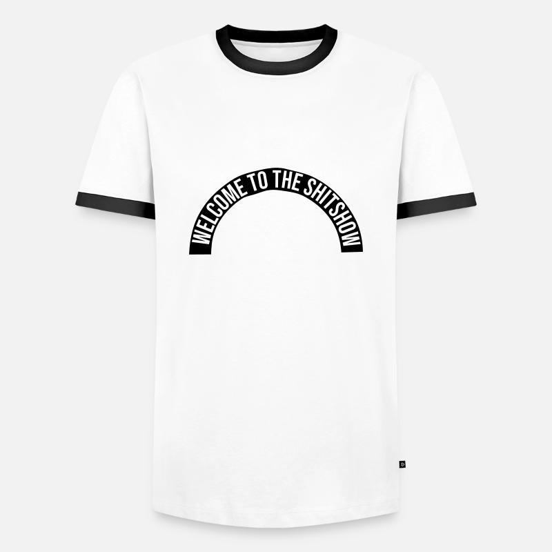 Semicircle Shitshow lettering - Men's Ringer Shirt - white/black