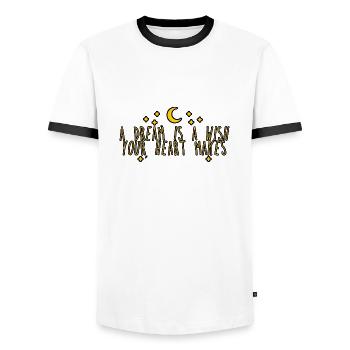 A Dream Is A Wish Your Heart Makes 6 - Men's Ringer Shirt - white/black - Front - AI Model Female 172 light (172cm) & AI Model Male 178 dark (178cm)