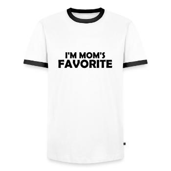 I m mom s - Männer Kontrast-T-Shirt - Weiß/Schwarz - Vorne - AI Model Female 172 light (172cm) & AI Model Male 178 dark (178cm)