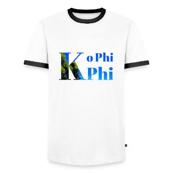 Ko Phi Phi - T-shirt contrasté Homme - blanc/noir - Devant - AI Model Female 172 light (172cm) & AI Model Male 178 dark (178cm)