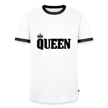 Reine - T-shirt contrasté Homme - blanc/noir - Devant - AI Model Female 172 light (172cm) & AI Model Male 178 dark (178cm)